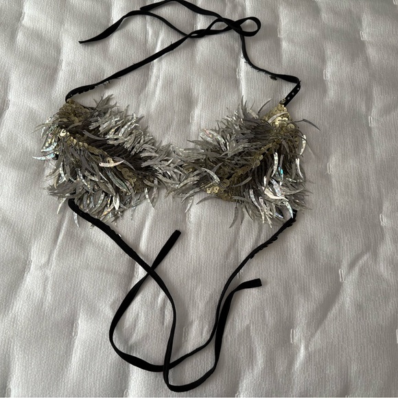 Sequin fringe bikini top size small - Picture 7 of 12